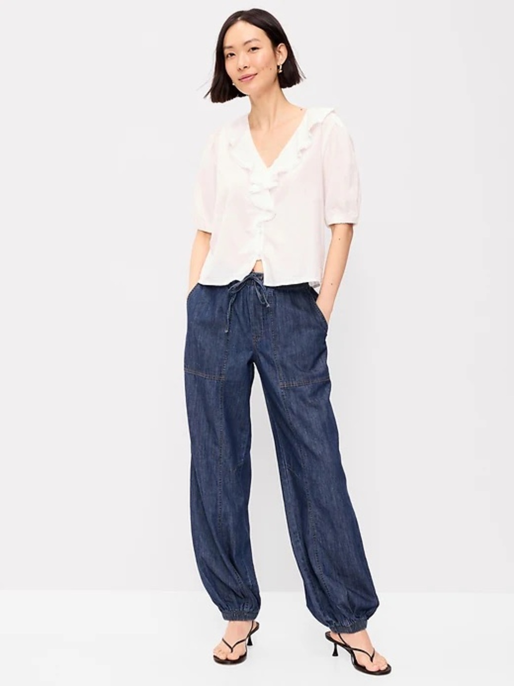 Cotton Harem Jogger Jeans